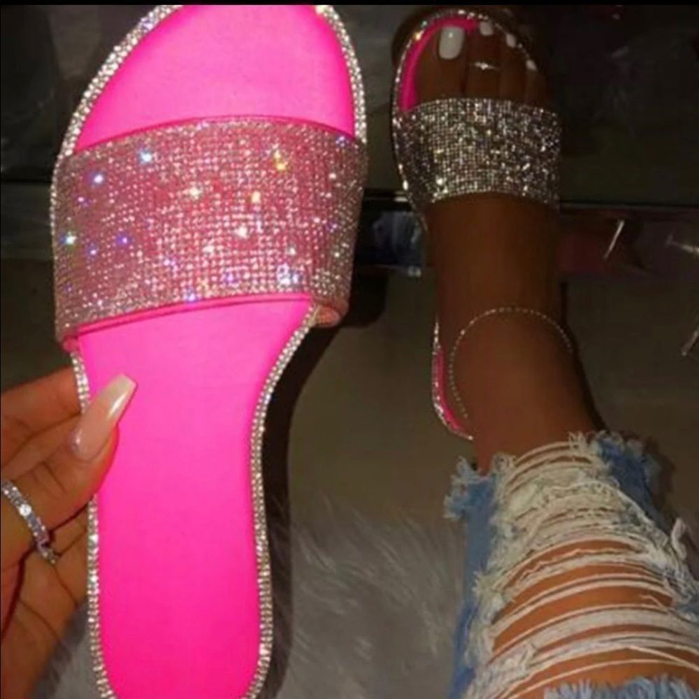 Pink Bling Slide sandals